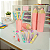 Kit Escolar Lápis Colorido Papelaria Criativa Kawai Rosa - Imagem 1