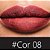 Batom Matte Cor 8 Vermelho Marrom Ref. 728 - Bella Brazil 4ml - Imagem 2