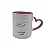 Caneca Alça Coração e Interior Rosa ou Azul Porcelana 325ml - Imagem 2
