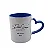 Caneca Alça Coração e Interior Rosa ou Azul Porcelana 325ml - Imagem 3