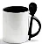 Caneca Reta de Cerâmica Branca com Alça e Colher colorido - Imagem 5