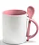 Caneca Reta de Cerâmica Branca com Alça e Colher colorido - Imagem 2