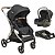 Conjunto Travel System Speedy Preto com base tradicional Kiddo - Imagem 1