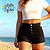 Short Jeans Feminino Cintura Alta Preto 82GMLZVRN - Imagem 8