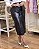 Saia Couro Eco Peplum Removível - Preto - Imagem 1
