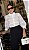 Camisa em Organza Off e Calça Alfaiataria Preto - Imagem 4