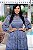 Vestido azul chiffon bordado - Imagem 5