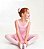 Collant com saia conjunto vestido ballet infantil em helanca rosa modelo regata - Imagem 5
