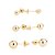KIT BRINCO BOLA 3 MM, 4 MM, 5 MM EM OURO 18K - Imagem 1