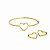 CONJUNTO CORAÇÃO EM OURO - BRACELETE + BRINCO CHATO 19MM - Imagem 2