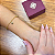 Bracelete Berloques Amendoa 2 Mm 3 Corações Amarelo Em Ouro Dourado 6.5 Cm 19 Cm - Imagem 2