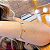 Bracelete Berloques Amendoa Astrológico Tricolor Em Ouro Dourado 6.5 Cm 19 Cm - Imagem 3