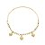 BRACELETE BERLOQUES CHATO 2 MM 3 CORAÇÕES AMARELO EM OURO 19 CM - Imagem 1