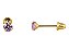 Brinco com Tarraxa Ponto de Luz Zircônia Rosa Claro 3mm em Ouro 18k - Imagem 1