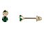 Brinco com Tarraxa Ponto de Luz Zircônia Verde 3mm em Ouro 18k - Imagem 1