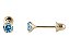 Brinco com Tarraxa Ponto de Luz Zircônia Azul Claro 3mm em Ouro 18k - Imagem 1