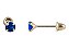 Brinco com Tarraxa Ponto de Luz Zircônia Azul 3mm em Ouro 18k - Imagem 1