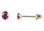 Brinco com Tarraxa Ponto de Luz Zircônia Rosa 3mm em Ouro 18k - Imagem 1