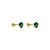 Brinco com Tarraxa Ponto de Luz Zircônia Verde 4mm em Ouro 18k - Imagem 1