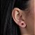 Brinco com Tarraxa Ponto de Luz Zircônia Rosa 6mm em Ouro 18k - Imagem 1