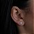 Brinco com Tarraxa Ponto de Luz Zircônia Rosa Claro 6mm em Ouro 18k - Imagem 1