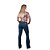 Calça Jeans Feminina Flare Country Tamanho 34 ao 48 Bolso Bordado - Imagem 3