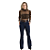 Calça Jeans Feminina Flare Country Tamanho 34 ao 48 Bolso Bordado - Imagem 8