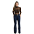 Calça Jeans Feminina Flare Country Tamanho 34 ao 48 Bolso Bordado - Imagem 4