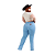 Calça Jeans Feminina Country Desing Moderno Corte Reto Plus Size Tamanho 50 ao 56 - Imagem 2