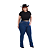 Calça Jeans Feminina Country Desing Moderno Corte Reto Plus Size Tamanho 50 ao 56 - Imagem 6