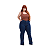 Calça Feminina Jeans Carpinteira Plus Size Tamanho 50 ao 56 Estilo Country - Imagem 1