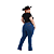 Calça Feminina Jeans Carpinteira Plus Size Tamanho 50 ao 56 Estilo Country - Imagem 11