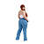 Calça Feminina Jeans Carpinteira Plus Size Tamanho 50 ao 56 Estilo Country - Imagem 6