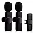 Microfone de Lapela Duplo sem Fio para Smartphone Type-C Preto - TC-F3 - Imagem 1