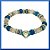 Pulseira Casal Golfinhos 925 Agata Dzi Cristal Blue Furtacor - Imagem 7
