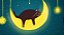 Colar Pingente Eclipse Luna Cat Gato Na Lua Prata 925 Inox - Imagem 4