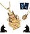 Colar Pingente Dourado Egípcio Busto Chacal Anubis +bag Lobo - Imagem 1