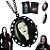 Colar Pingente Medalhão Halloween Morticia Addams + Bag Lobo - Imagem 1