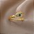 Anel Ajustável Olho Grego Aço Inox Zircônia Gold +bag Lobo - Imagem 8