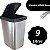 Lixeira Cesto 09 Litros Inox Com Tampa Click Label - Imagem 2