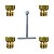Chave + 4 Bico Injetor Gicle Fogão Cooktop Fischer Gn - Imagem 1