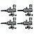 Kit 4 Registro Ramal Auxiliar P/Fogão Cooktop Atlas Agile 14 - Imagem 1