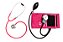 Kit Conjunto Esfigmomanômetro  + Estetoscópio Profissional - Rosa - Imagem 1
