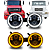 KIT FARÓIS LED 5.75" ANGEL EYES 6000K E SUPORTES PARA MB 1620 1938 1634 - Imagem 1