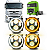 KIT 4 FARÓIS LED 5.75 ANGEL 4300K C/SUPORTE MB ACTROS 2017-2020 - Imagem 1