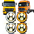 KIT 4 FARÓIS LED COMPLETO 5.75 ANGEL EYES 4300K C/SUPORTE MB ATEGO 2012+ - Imagem 1