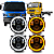 KIT 4 FARÓIS LED COMPLETO 5.75 ANGEL EYES 6000K C/SUPORTE MB ACCELO 815 915 1016 - Imagem 1