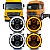 KIT 4 FARÓIS LED COMPLETO 5.75 ANGEL EYES 6000K C/SUPORTE MB ATEGO 2012+ - Imagem 1