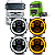 KIT 4 FARÓIS LED COMPLETO 5.75 ANGEL EYES 6000K C/SUPORTE MB ACTROS 2017 A 2020 - Imagem 1