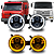 KIT FARÓIS LED 5.75" ANGEL EYES 6000K E SUPORTES PARA VW WORKER TITAN - Imagem 1